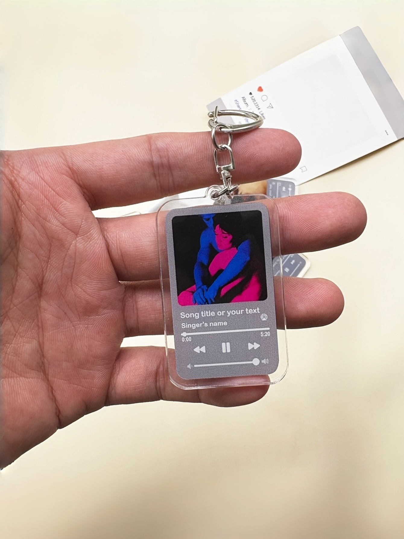 Custom Personalized Music Album Keychain